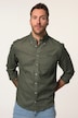Chemise en lin mélangé. Manches longues et col à pointes boutonnées - coupe Modern Fit