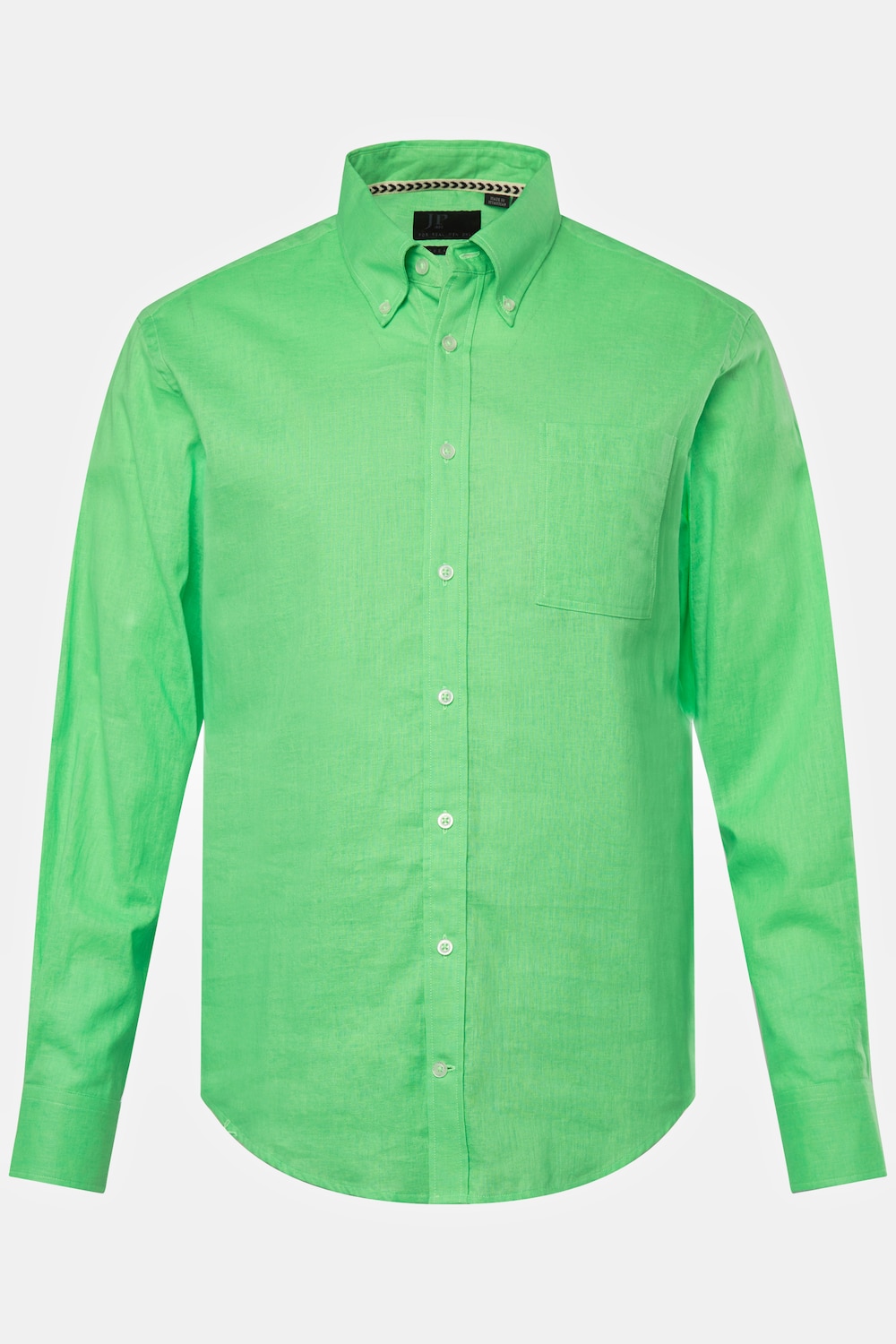Hemd, Langarm, Leinenmix, Buttondown-Kragen, Modern Fit