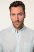 Chemise en lin mélangé. Manches longues et col à pointes boutonnées - coupe Modern Fit