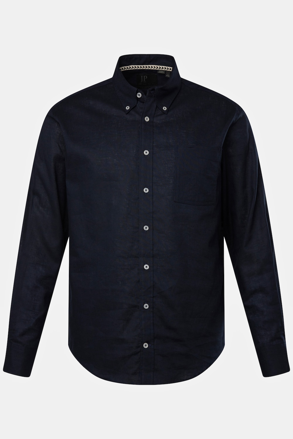 Hemd, Langarm, Leinenmix, Buttondown-Kragen, Modern Fit