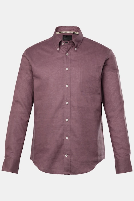 Leinenmixhemd, Langarm, Buttondown-Kragen, Modern Fit