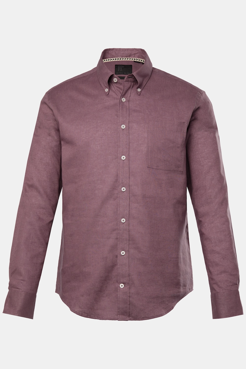 Hemd, Langarm, Leinenmix, Buttondown-Kragen, Modern Fit