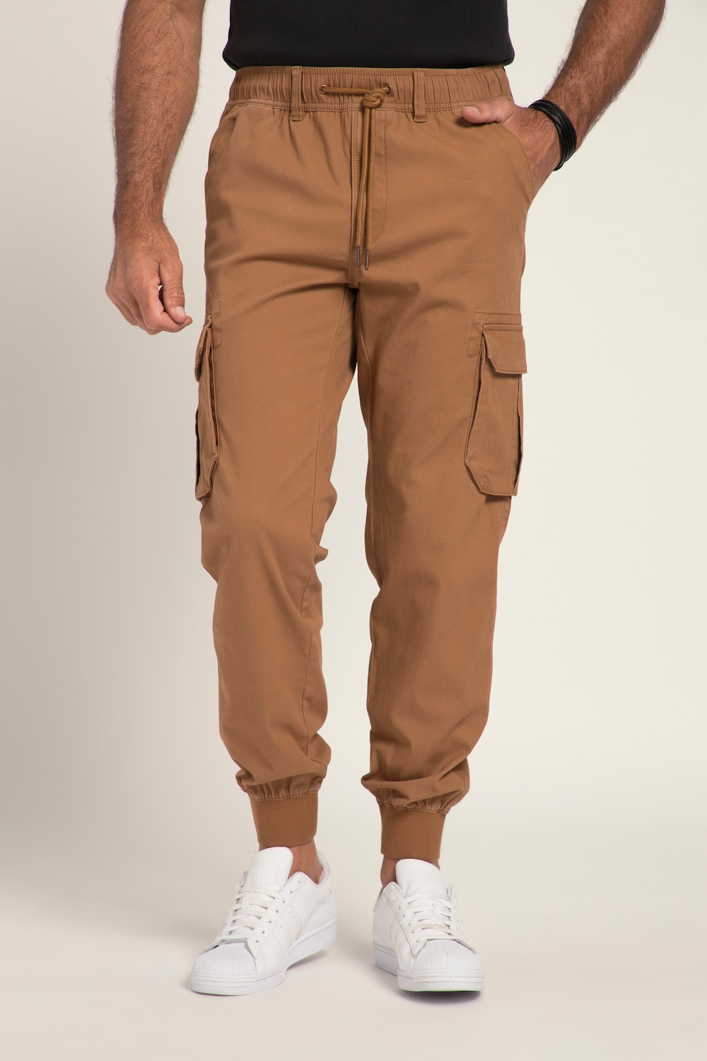 grandes tailles pantalon cargo avec technologie flexnamic®. multiples poches. coupe modern fit., hommes, orange, taille: xxl, coton, jp1880