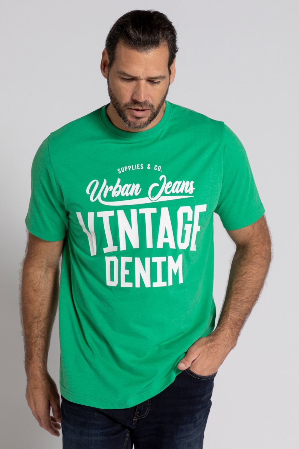 Grote Maten T-shirt, Heren, groen, Maat: XXL, Katoen/Polyester, JP1880 Grote Maten T-shirt, Heren, groen, Maat: XXL, Katoen/Polyester, JP1880