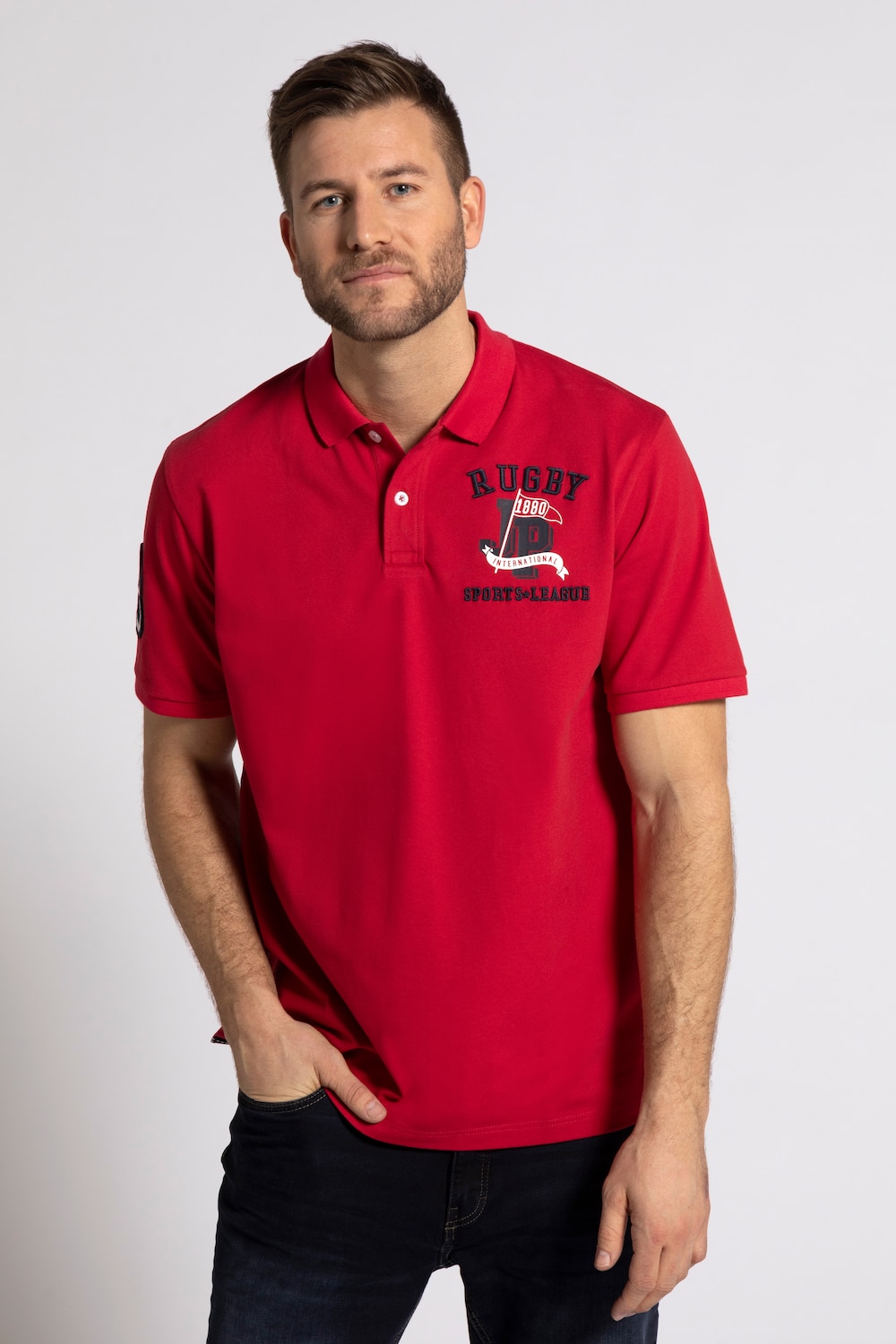 Grote Maten poloshirt, Heren, rood, Maat: 3XL, Katoen, JP1880 Grote Maten poloshirt, Heren, rood, Maat: 3XL, Katoen, JP1880