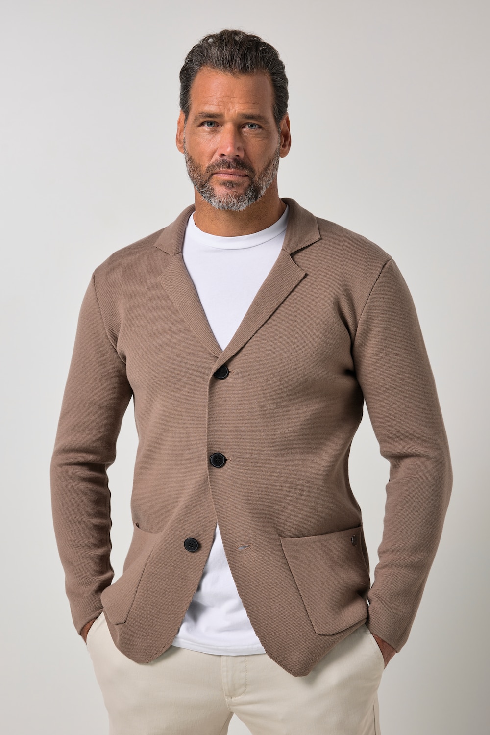 Stricksakko, FLEXNAMIC®, Business, Milano-Strick, Reverskragen, bis 8 XL
