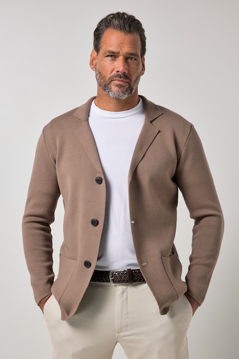 Gebreid jasje, FLEXNAMIC®, Milano-breigoed, reverskraag, tot 8 XL
