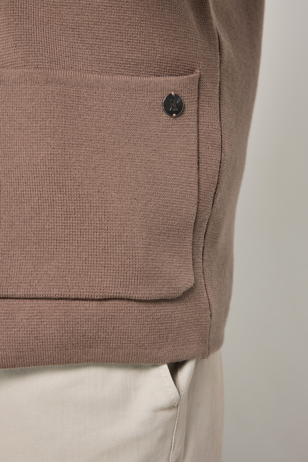 Stora storlekar Stickad kavaj FLEXNAMIC®, Her, brun, storlek: XL, Bomull/Polyester, JP1880