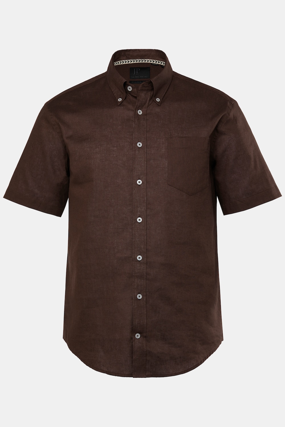 Hemd, Halbarm, Leinenmix, Buttondown-Kragen, Modern Fit