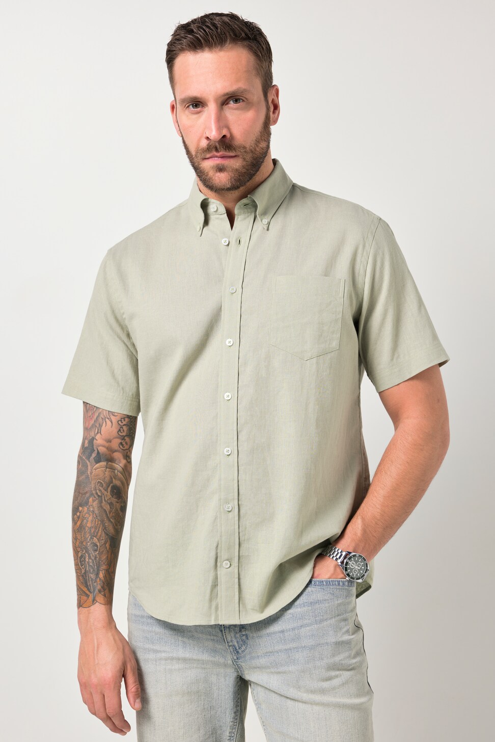 Camicia Uomo Maniche Corte – Grandi E Alte Taglie, Antimacchia E Senza Pieghe, Tessuto Elasticizzato