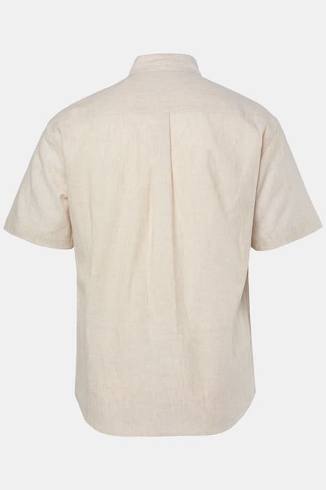 JP1880 Overhemd van een linnenmix, korte mouwen, button-down kraag, modern fit