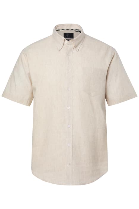 Lněná košile, krátké rukávy, límec s knoflíky, Modern střih
