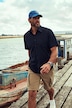 JP1880 Overhemd van een linnenmix, korte mouwen, button-down kraag, modern fit