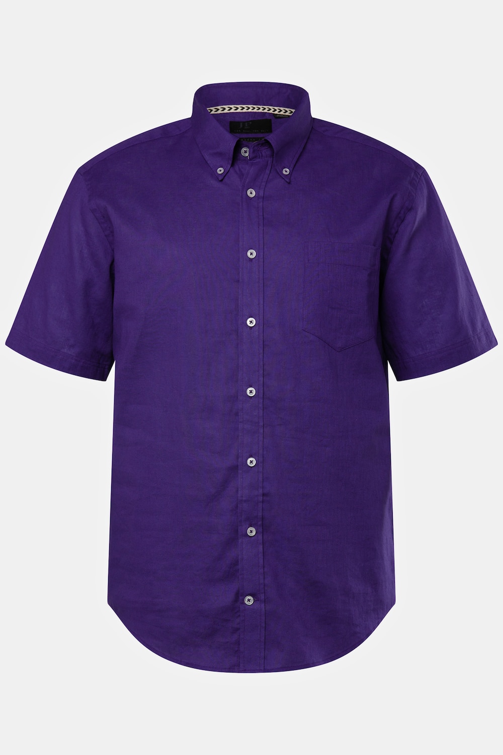 Hemd, Halbarm, Leinenmix, Buttondown-Kragen, Modern Fit