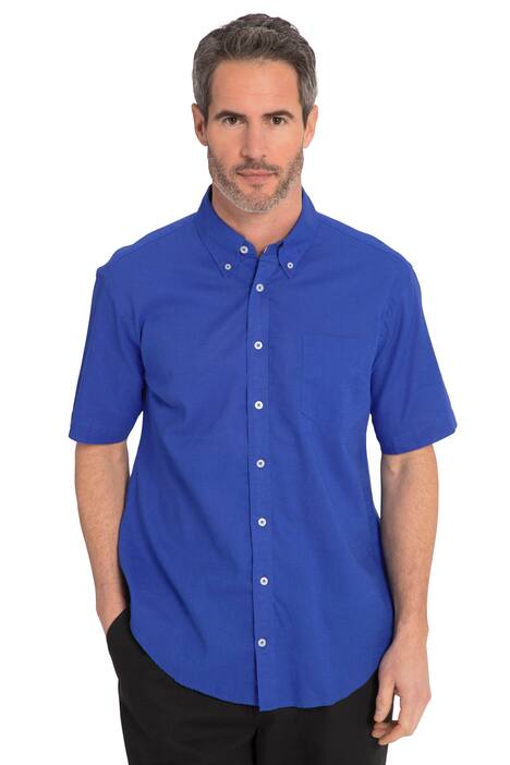 Lněná košile, krátké rukávy, límec s knoflíky, Modern střih