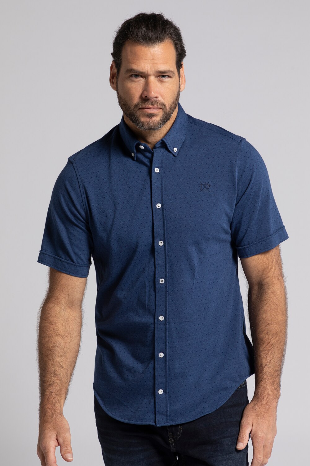 Grote Maten jersey overhemd FLEXNAMIC®, Heren, blauw, Maat: 7XL, Katoen, JP1880 Grote Maten jersey overhemd FLEXNAMIC®, Heren, blauw, Maat: 7XL, Katoen, JP1880