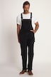 Dungarees, denim, many pockets, elastic inserts, relaxed fit
