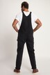 Dungarees, denim, many pockets, elastic inserts, relaxed fit