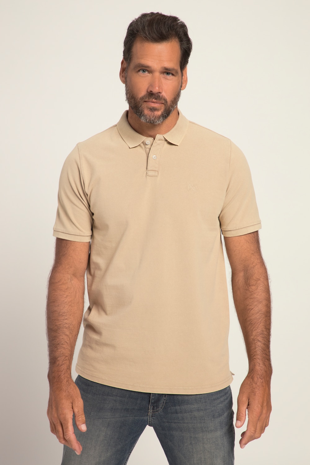 Grote Maten poloshirt, Heren, beige, Maat: 5XL, Katoen, JP1880