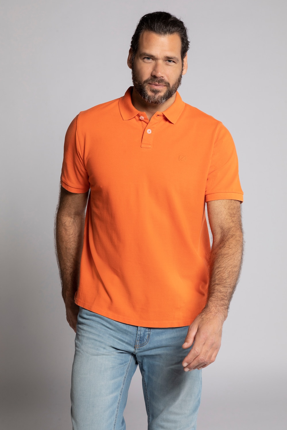 Grote Maten poloshirt, Heren, oranje, Maat: 3XL, Katoen, JP1880