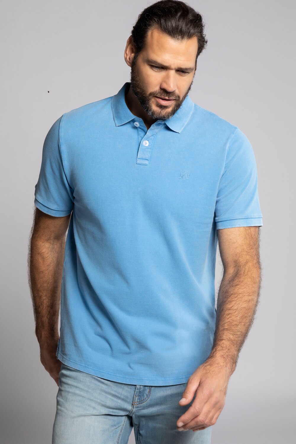 Grote Maten poloshirt, Heren, blauw, Maat: 3XL, Katoen, JP1880 Grote Maten poloshirt, Heren, blauw, Maat: 3XL, Katoen, JP1880