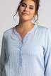 Crinkle Stripe Partial Button Longer Back Stretch Shirt