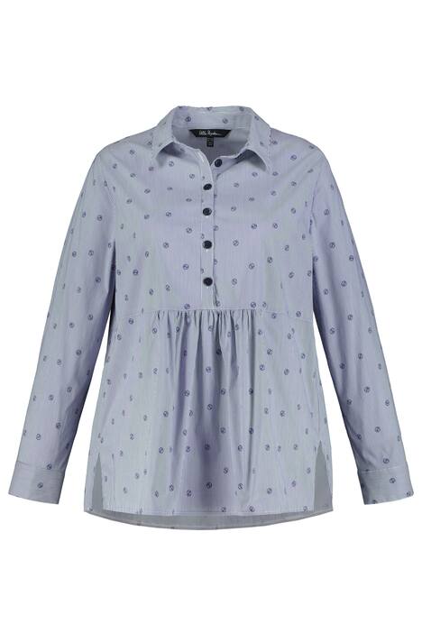 Tunika, pruhy/kotvy, řasený příčný šev, dlouhé rukávy