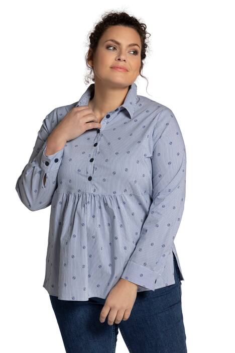 Tunika, pruhy/kotvy, řasený příčný šev, dlouhé rukávy