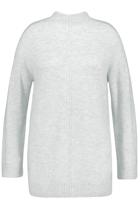 Svetr, ozdobné švy, oversize, stojáček, dlouhé rukávy