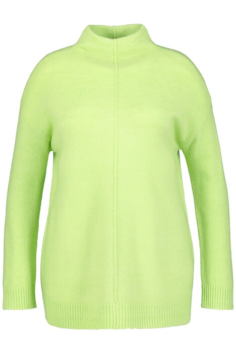 Svetr, ozdobné švy, oversize, stojáček, dlouhé rukávy