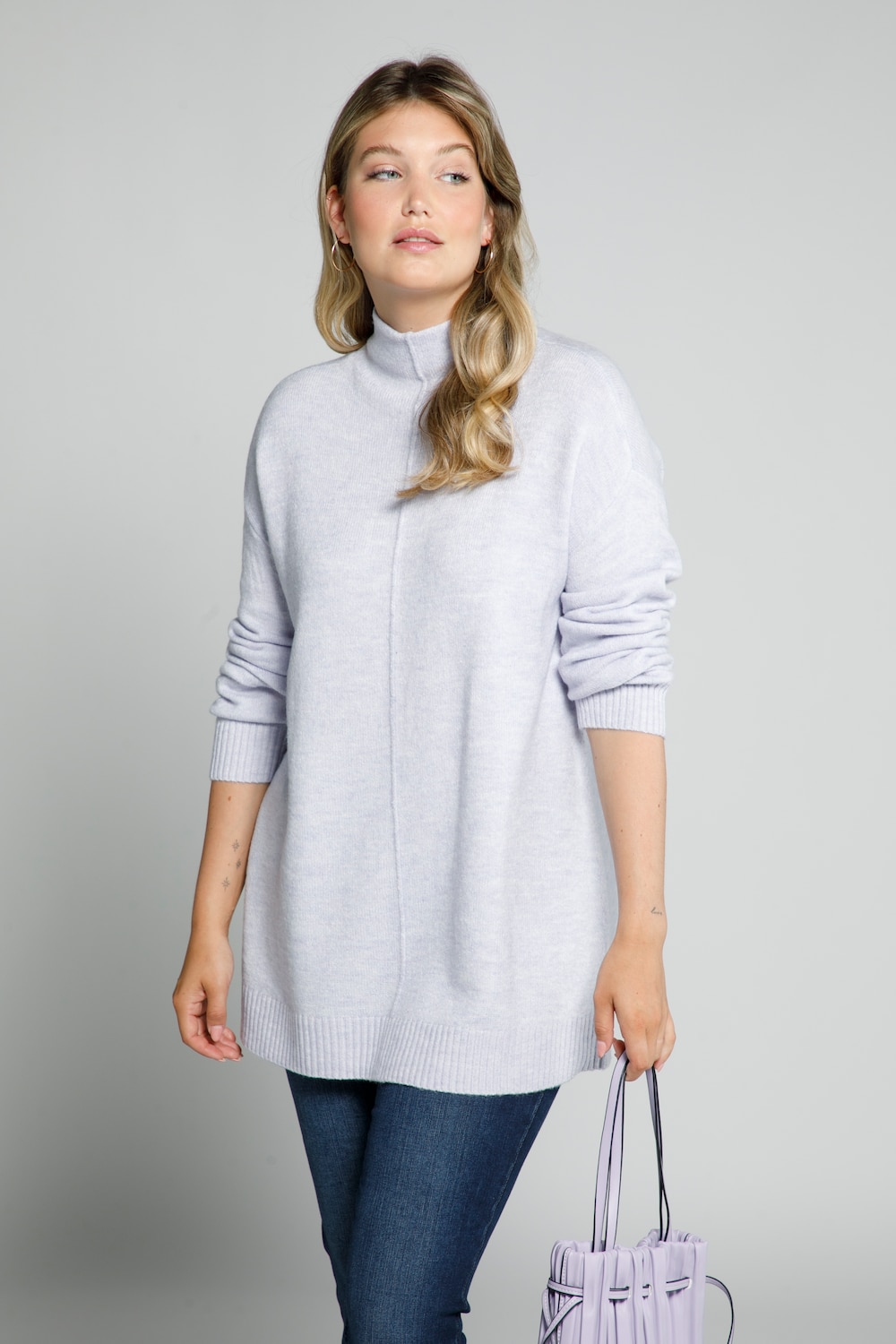 Grote Maten pullover, Dames, paars, Maat: 46/48, Synthetische vezels/Polyester, Ulla Popken