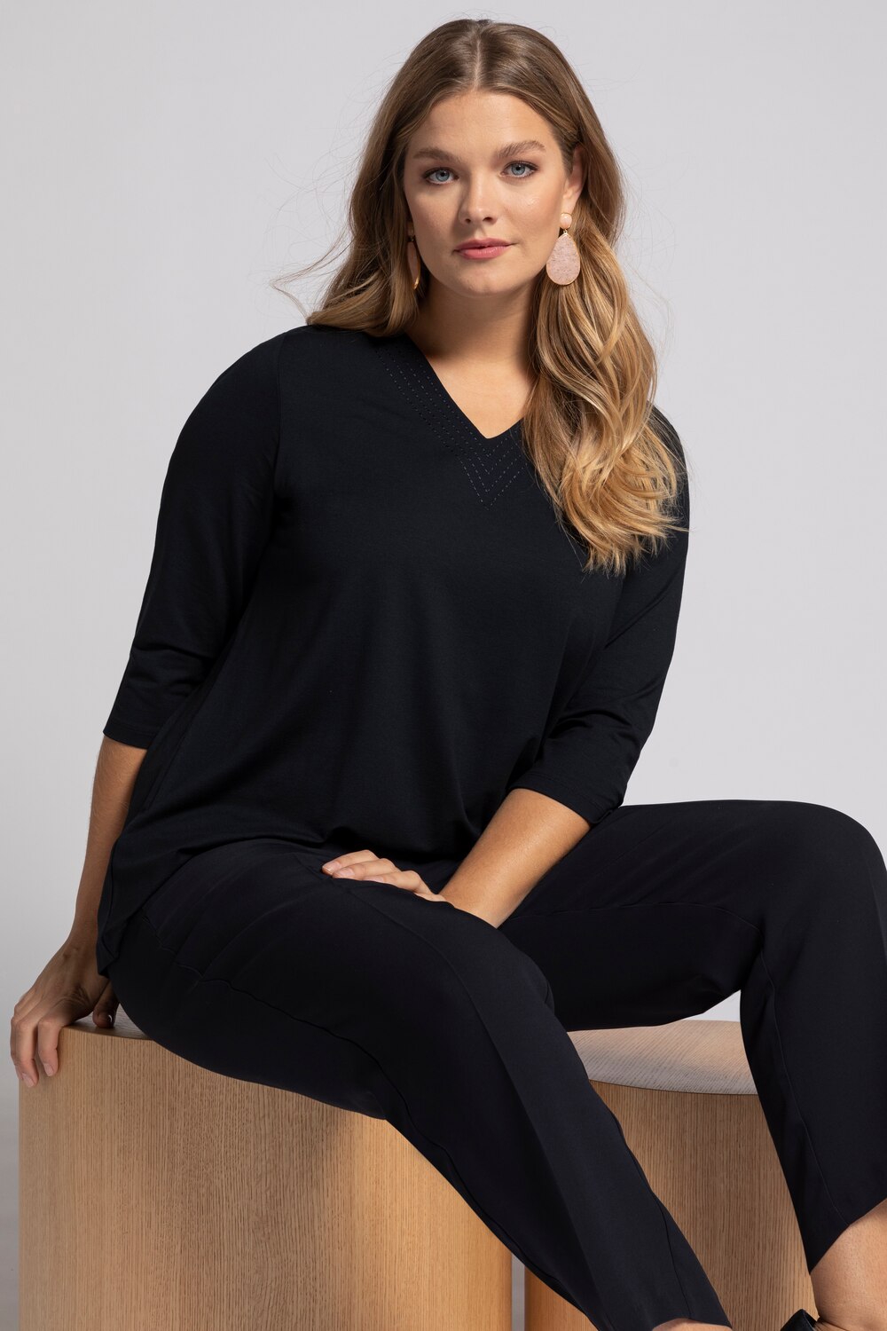 Grote Maten Shirt, Dames, blauw, Maat: 58/60, Viscose, Ulla Popken Grote Maten Shirt, Dames, blauw, Maat: 58/60, Viscose, Ulla Popken