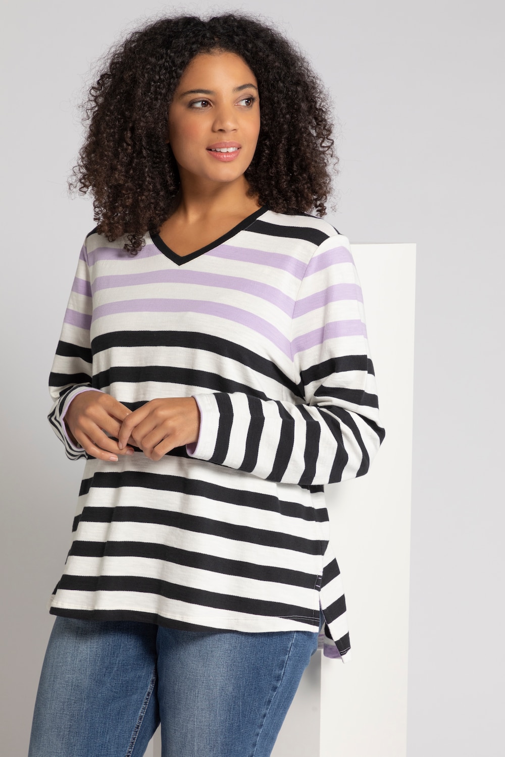Grote Maten Sweatshirt, Dames, zwart, Maat: 50/52, Katoen, Ulla Popken Grote Maten Sweatshirt, Dames, zwart, Maat: 50/52, Katoen, Ulla Popken