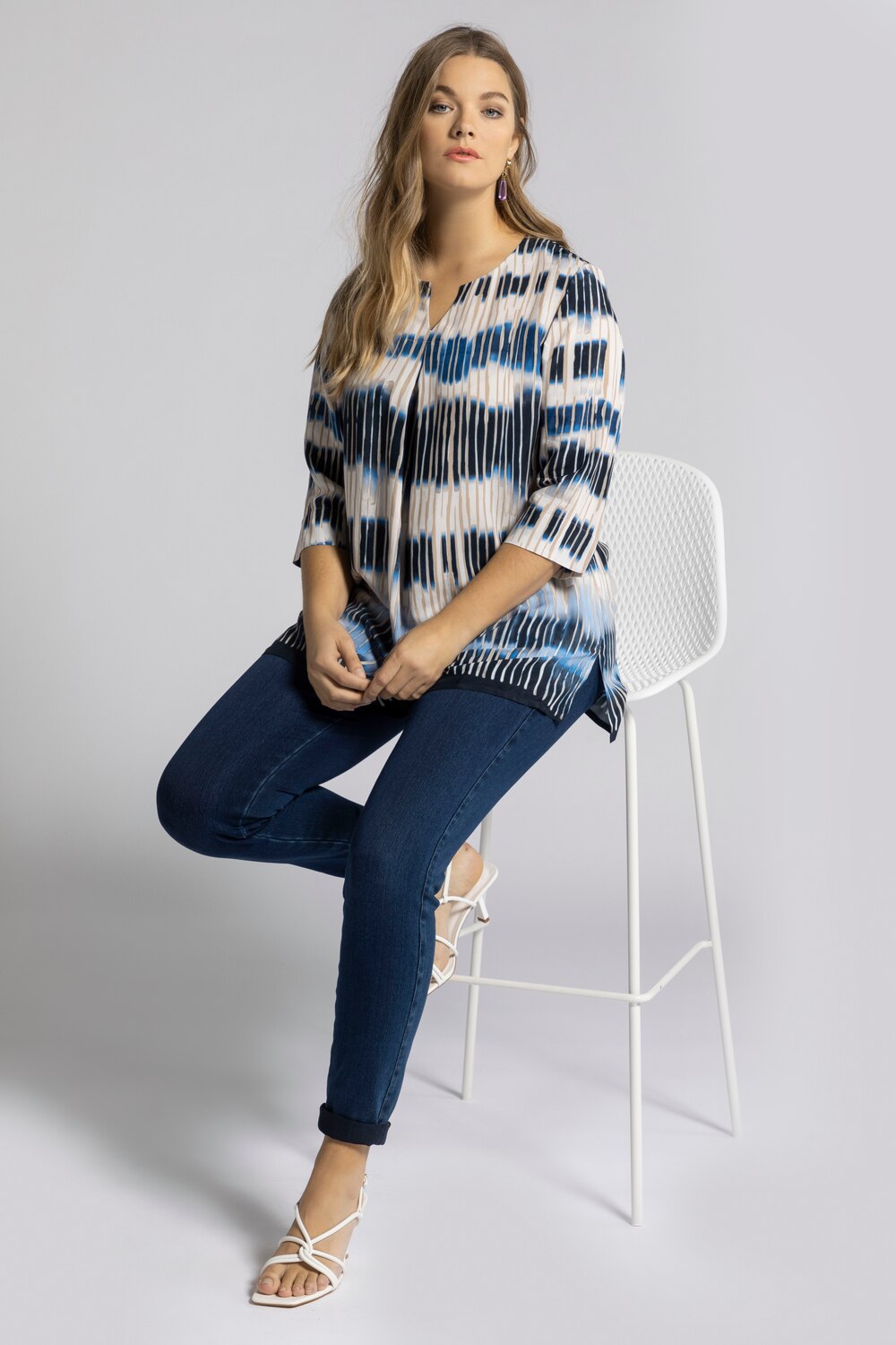Grote Maten Tuniek, Dames, blauw, Maat: 50/52, Viscose, Ulla Popken Grote Maten Tuniek, Dames, blauw, Maat: 50/52, Viscose, Ulla Popken