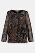 Tunika, gemusterter Chiffon, Jerseytop, Langarm