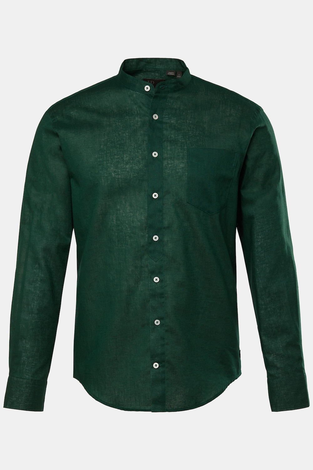Hemd, Langarm, Leinenmix, Stehkragen, Modern Fit