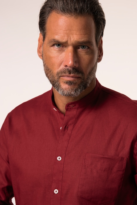 Long Sleeve Linen Blend Shirt