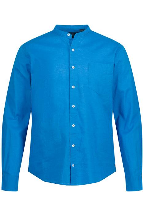 Lněná košile, dlouhé rukávy, stojatý límec, Modern střih