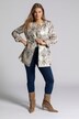 Glazed Baroque Print Front Snap Long Sleeve Jacket