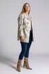 Glazed Baroque Print Front Snap Long Sleeve Jacket