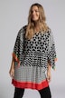Border Print Handkerchief Sleeve Tunic Blouse