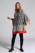 Border Print Handkerchief Sleeve Tunic Blouse