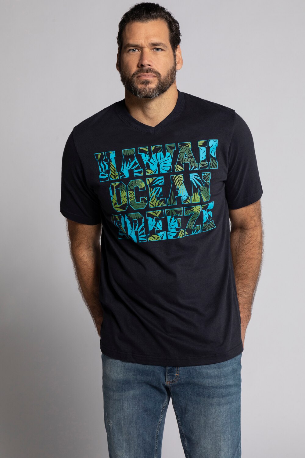 Grote Maten T-shirt, Heren, blauw, Maat: L, Katoen, JP1880 Grote Maten T-shirt, Heren, blauw, Maat: L, Katoen, JP1880