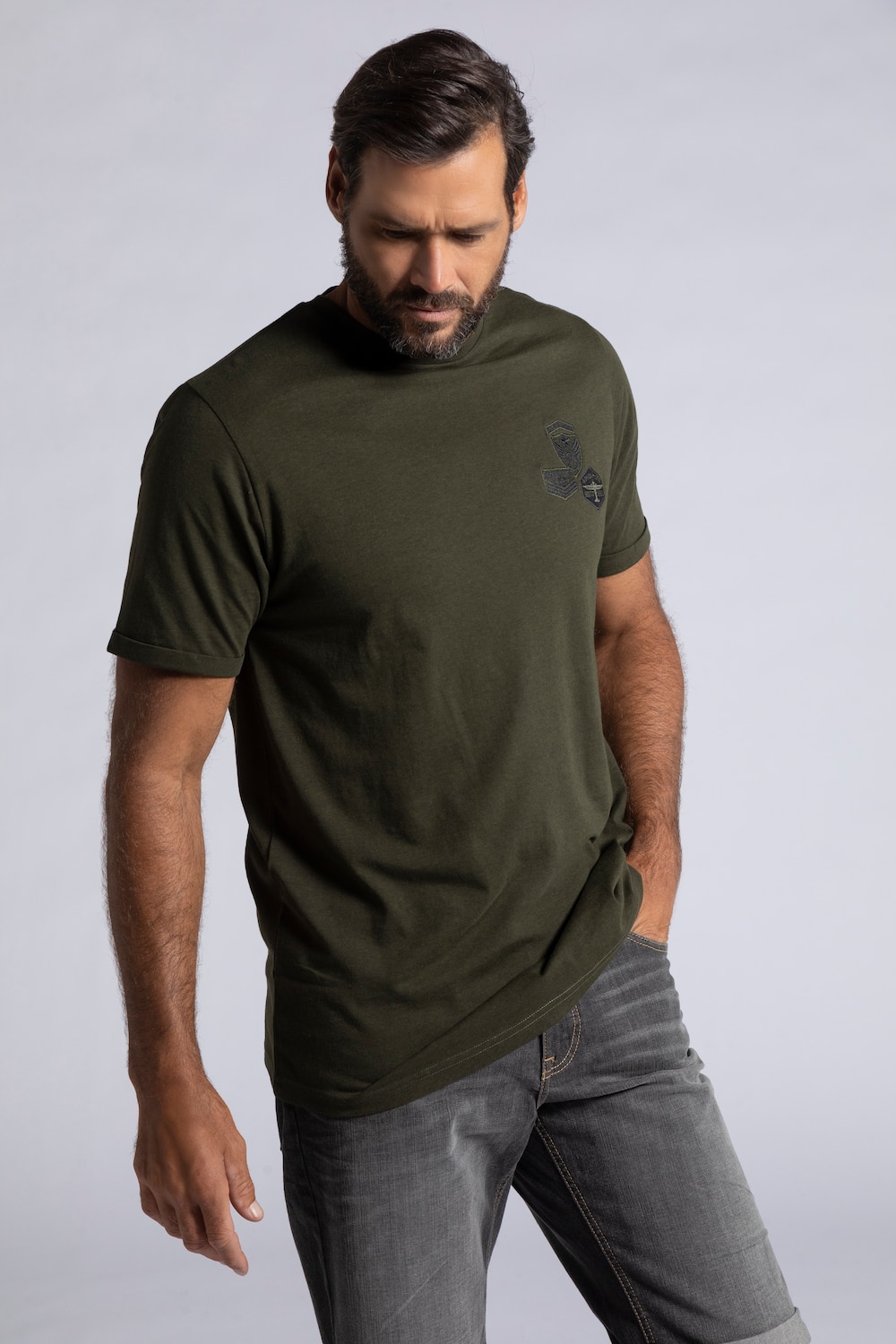 Grote Maten T-shirt, Heren, bruin, Maat: 6XL, Katoen/Polyester, JP1880 Grote Maten T-shirt, Heren, bruin, Maat: 6XL, Katoen/Polyester, JP1880