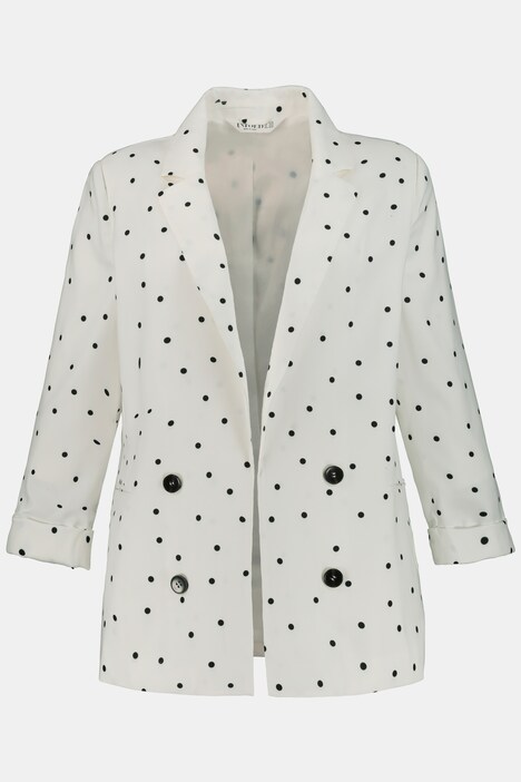 Blazer, dots, open shape with lapel collar, long sleeves
