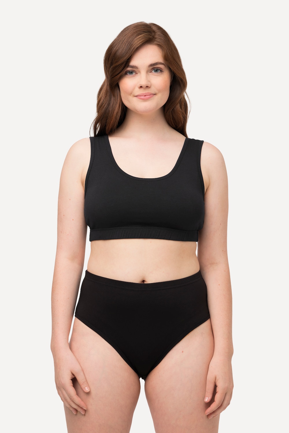 Thumbnail - Große Größen Bustier, Damen, schwarz, Größe: 62/64, Baumwolle, Ulla Popken