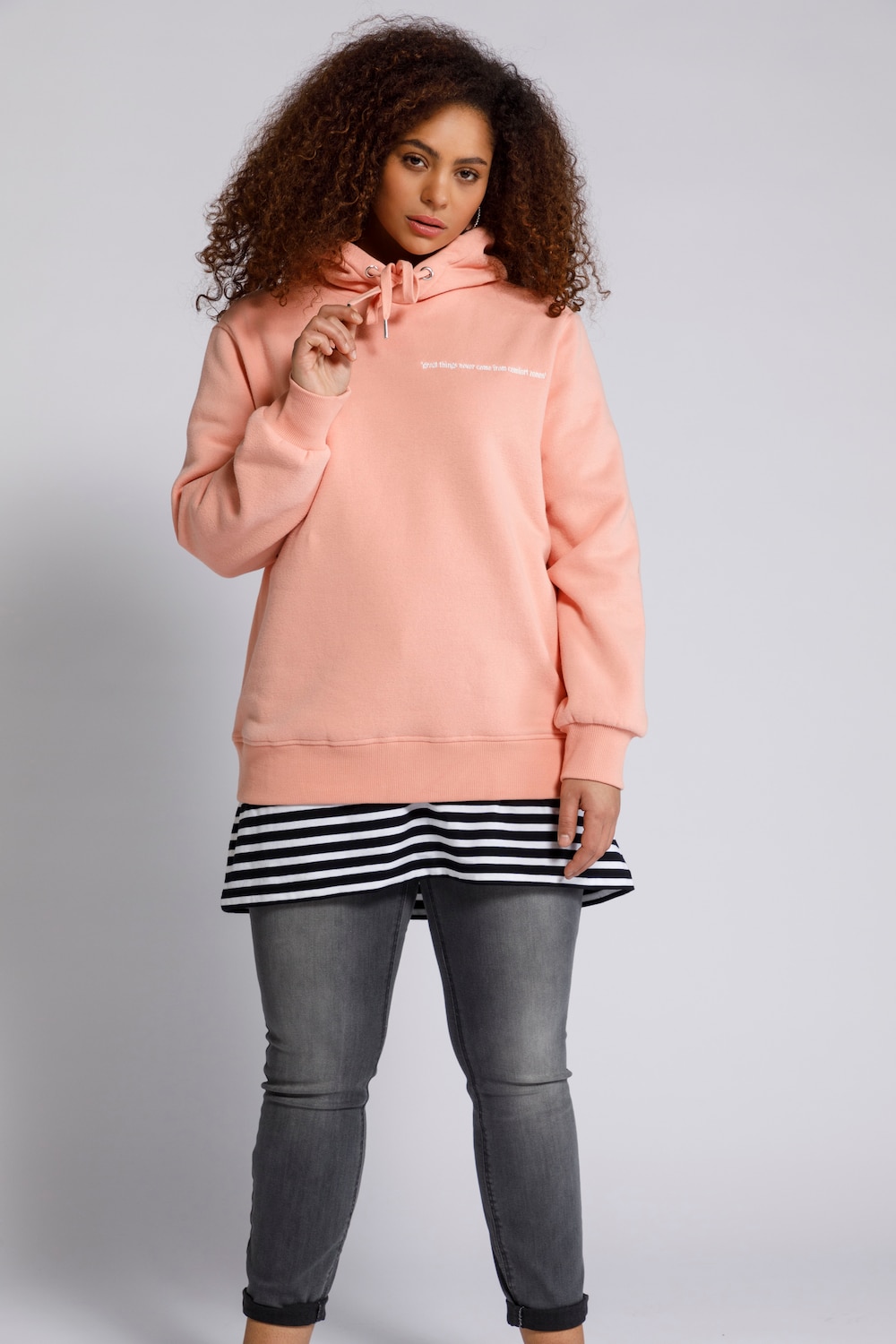 Grote Maten Hoodie, Dames, roze, Maat: 46/48, Katoen/Polyester, Studio Untold Grote Maten Hoodie, Dames, roze, Maat: 46/48, Katoen/Polyester, Studio Untold