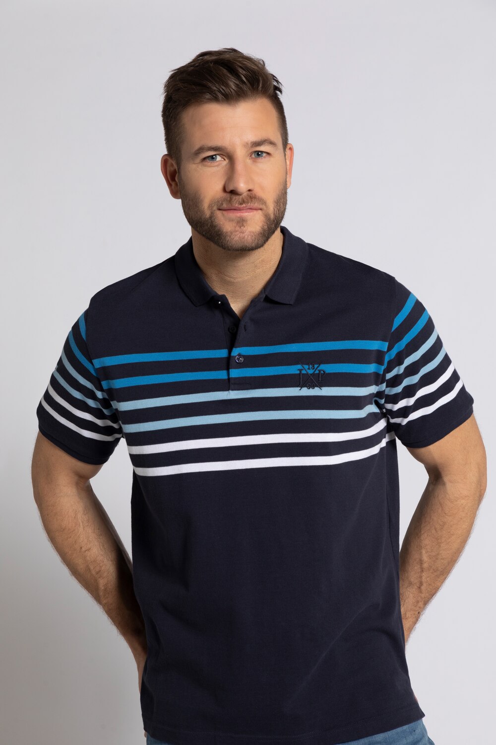 Grote Maten poloshirt, Heren, blauw, Maat: XL, Katoen, JP1880 Grote Maten poloshirt, Heren, blauw, Maat: XL, Katoen, JP1880