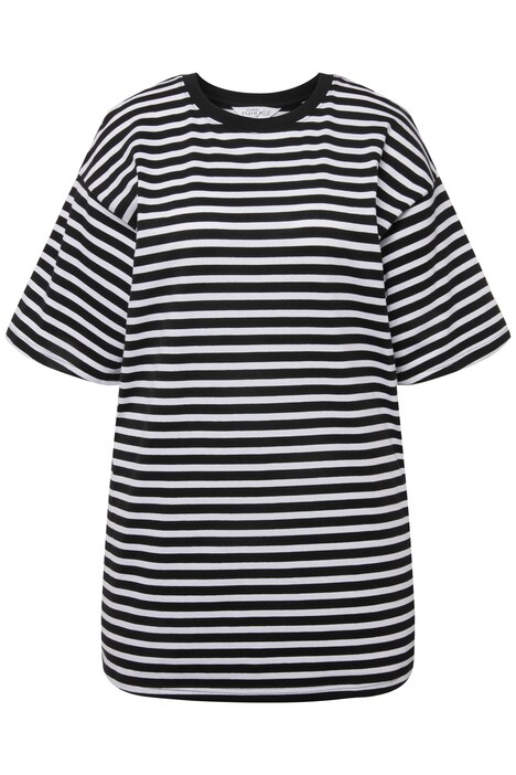 Tričko, kulatý výstřih, krátké rukávy, proužky, dlouhý střih