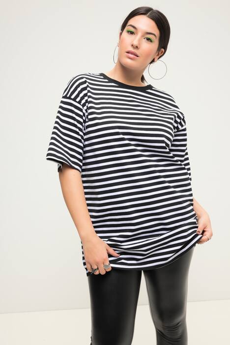 Ringel Longshirt, Rundhalsausschnitt, Halbarm